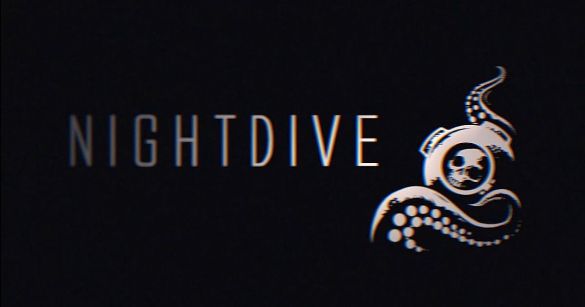A visually striking and modern representation of Nightdive Studios remastering classic games, combining retro gaming elements with contemporary design.
